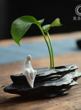 黑陶花插袖珍小花瓶台面客厅桌面摆件家用禅意小花器花插水培花盆