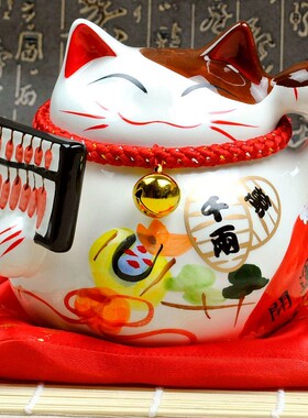 5寸7寸9寸陶瓷招财猫摆件开业礼品小中大号发财猫储蓄罐包邮