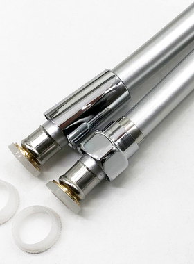 1.5米PVC花洒软管银灰色耐温防爆防缠绕喷头管 铜芯铜帽4分进水管