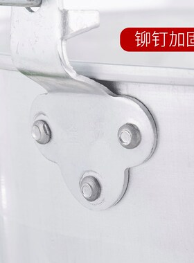 加厚铝桶圆桶提水桶铝合金铁桶家用手提大小号户外带盖子打水桶钓