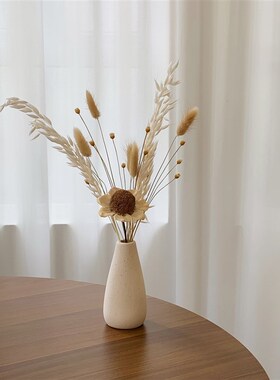 中式风高级感干花花束风干天然松果客厅电视柜餐桌家居摆设花瓶