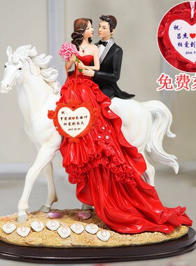 创意送闺蜜新结婚礼O欧式婚房软装饰品店铺橱窗布EL物V置人物摆件