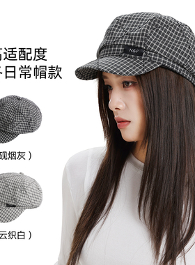 N&F早秋格纹报童帽女可调节