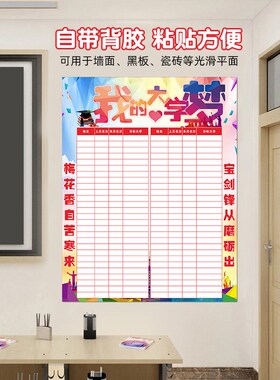 大学目标墙贴纸初中高中分数表学生高考中考班级管理文化布置墙贴