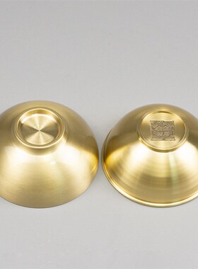 小铜记黄铜金饭碗铜碗家用装饰餐具铜饭碗吃饭碗送礼物高档铜摆件