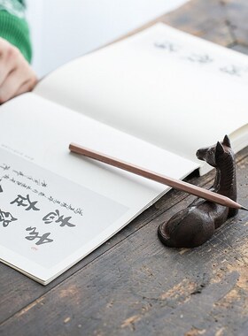 骥马伏铁 南部枥器生肖马年日书进口铸铁笔架本房书画文镇纸摆件
