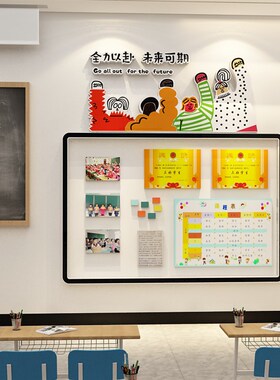 教室布置装饰黑板报班级文化墙面贴纸荣誉评比栏学生作品展示板