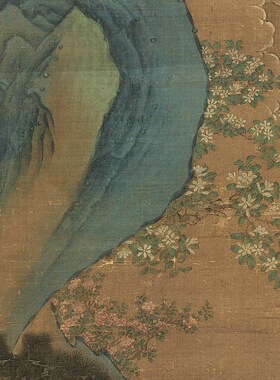南宋赵伯驹停琴摘阮图古代山水画卷轴国画名画复制品仿古画挂画