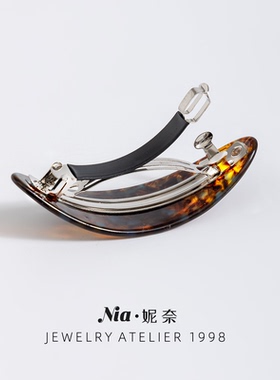 Nia妮奈醋酸简约短发尴尬期发夹女后脑勺2026新款半扎发弹簧夹子
