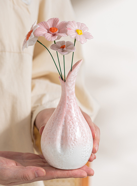 结晶釉陶瓷花瓶花器水培花艺插花工艺品家居台面摆件景德镇装饰品