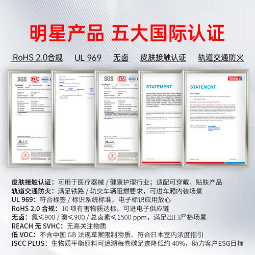 tesa德莎透明无痕双面胶带 高粘度红膜PET塑料金属粘接电子皮具窗帘汽车灯带纳米胶带防水耐高温抗老化可定制 - 图1