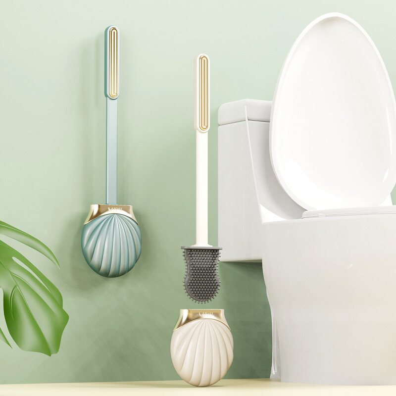 Toilet brush with no dead ends, household punch-free toilet brush, wall-mounted bathroom long-handled cleaning tool set artifact