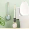 Toilet brush with no dead ends, household punch-free toilet brush, wall-mounted bathroom long-handled cleaning tool set artifact