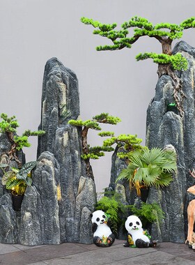大型假山流水喷泉茶室内玄关店铺酒店公司大堂装饰招财造景观摆件