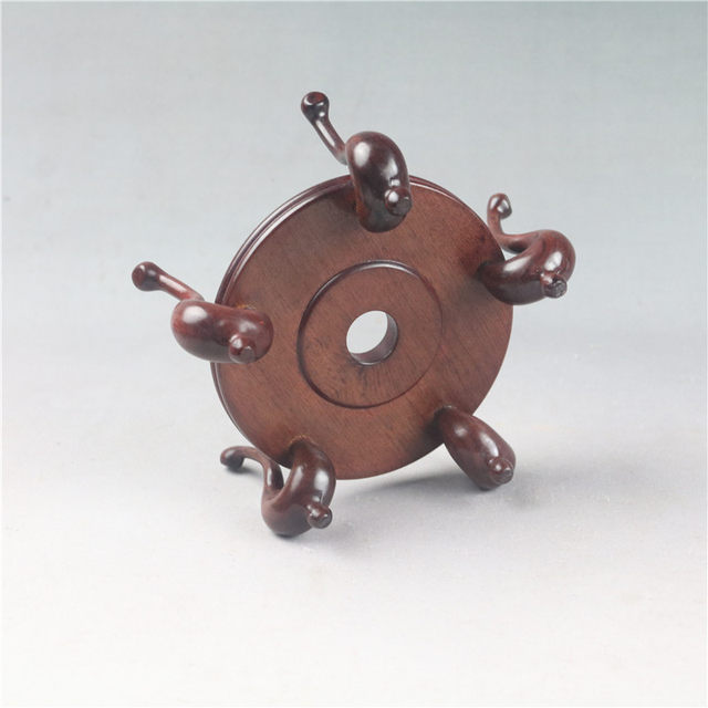 Teapot, bonsai, vase, antique device, jade flower arrangement, solid wood base, copper pendulum, retro porcelain style wood carving, wooden holder