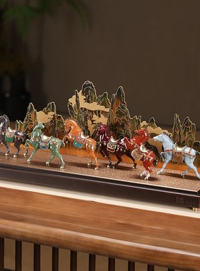 朱炳业铜 千秋骏仁摆件昭陵六骏马摆桌家居玄关件面装饰工艺礼品