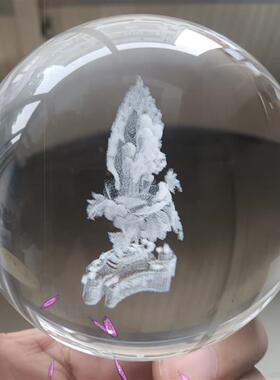 摩尼宝珠(二)内雕水晶球佛摆制奉玄关结缘装饰堂件纯手工供作