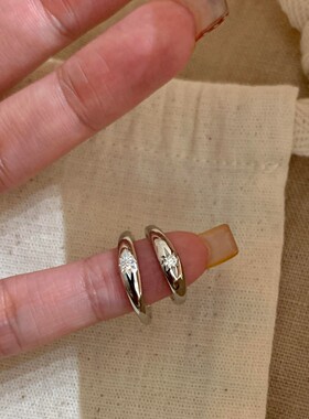简约银色八芒星戒指冷淡风