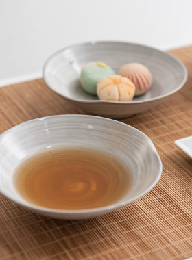 日本进口波佐见烧古风素面平茶碗陶瓷饭碗汤碗日式汁物碗小钵茶碗