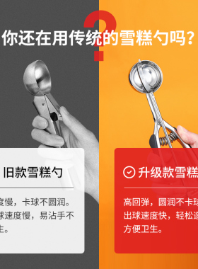 304不锈钢冰淇淋勺创意雪糕球挖球勺子夹子水果打挖球器商用家用