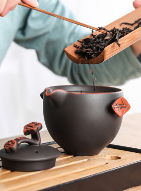 如意快客杯紫砂茶具一壶二杯简易小功夫陶瓷茶具单人茶壶茶杯套
