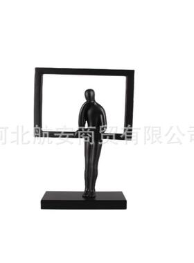 现代简约创意树脂人物摆件样板房售楼处桌面电视柜玄关软装饰品