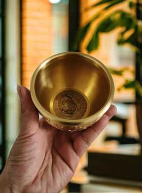 俊田黄铜百福缸莲花底大字福缸黄铜摆件家居工艺品办公室开业礼品