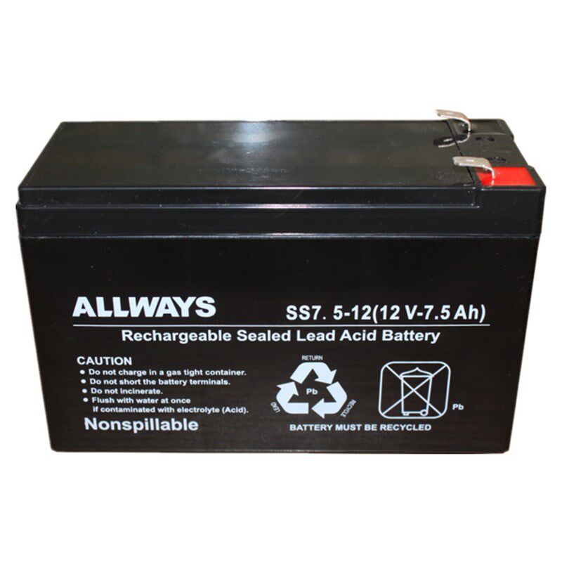 ALLWAYS battery SS7.5-12 emergency 4.5AH backup 12V7.5AH elevator UPS host 9Ah access control