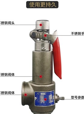不锈钢安全阀A28W-16P储气罐蒸汽管道飞润可调式弹簧全启式泄压阀