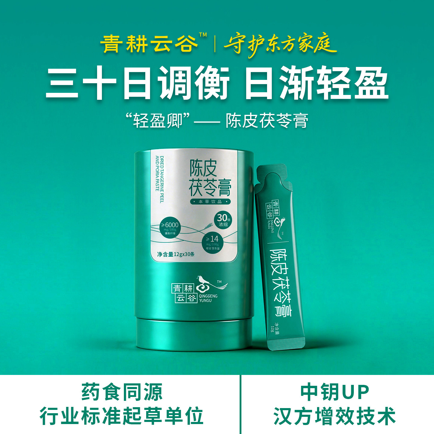 【重湿精养】陈皮茯苓膏湿气祛火麻仁肽养生官方正品30倍浓缩发酵 膏精实拍商品图