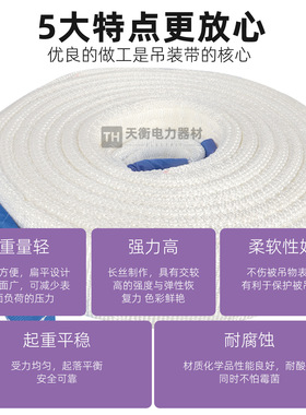 扁平吊装带双扣工业吊装索具起重吊带彩色高强涤纶吊车1吨3吨5吨
