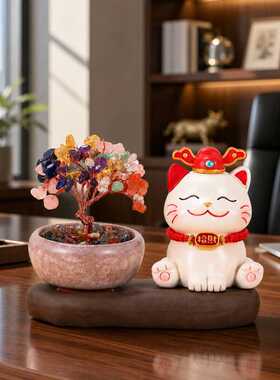 创意中式财神招财猫家居客厅摆件