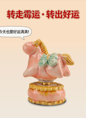 洛阳文创彩陶踏鼓福马旋转摆件