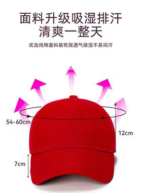 红色餐饮工作帽子定制印logo餐饮专用火锅烧烤店服务员广告鸭舌帽
