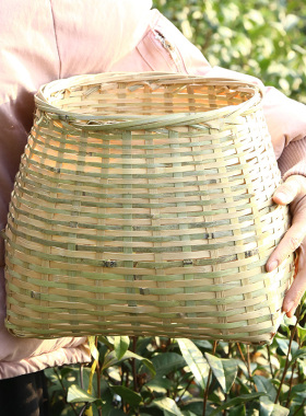 手工竹编竹篓竹背篓采茶篓竹编茶叶篓塑料筐竹筐采茶筐采茶竹篮子