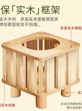 艾灸坐灸仪艾灸凳实木 家用调温坐薰加高橡木坐灸凳子