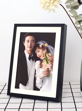 定制婚纱照片打印加洗做成相框放大挂墙铝合金结婚照可更换相片
