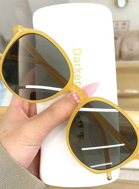 简约新款墨镜女圆脸韩版潮个性太阳眼镜 ins防紫外线眼镜网红前卫
