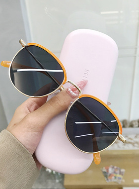 太阳镜女防紫外线圆框个性小红书