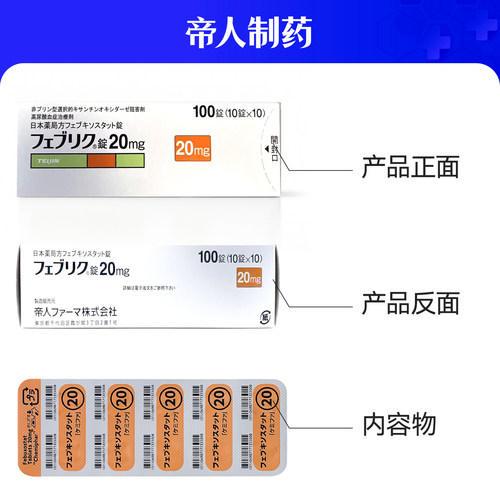 日本帝人非布司他片关节痛风止痛快速降尿酸进口原研药10mg/20mg - 图2
