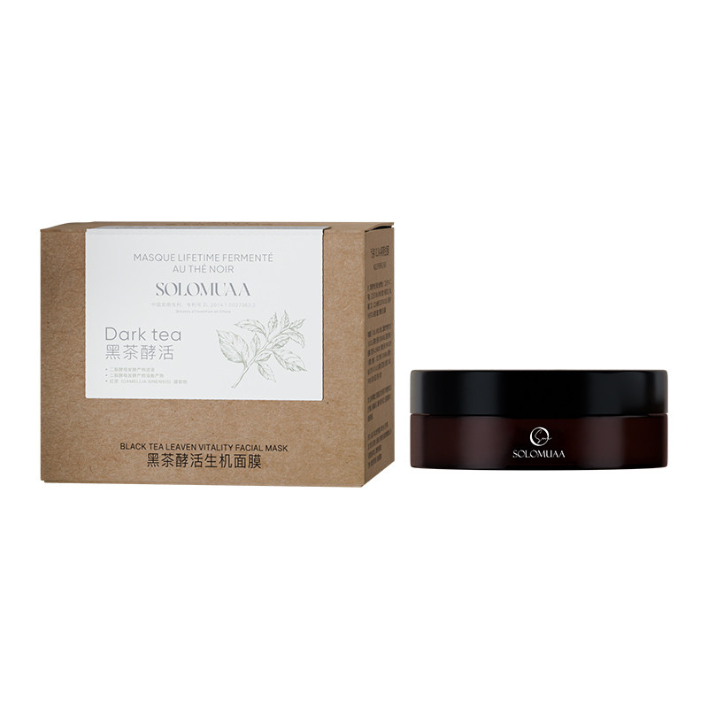 SOLOMUAA黑茶酵活生机涂抹面膜茶叶提取物舒缓补水茶膜100ml(A)