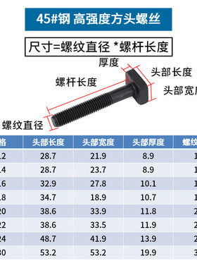 台湾方头T型螺丝 高强度碳钢模具压板螺栓螺杆