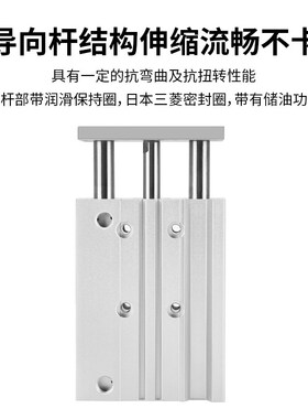 三轴三杆带导杆气缸MGPM12X16X20X25/32/40/50/63-30X75X100X125Z