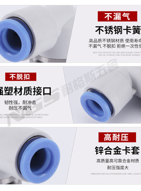 360度KSH06-M5高速旋转气管气动接头KSL04-03万向08 10 12 01S 02