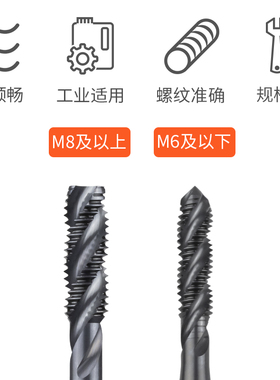 PQT含钴丝锥螺旋机用丝攻黑色盲孔高硬度上排钢件不锈钢 M3 M4 M5