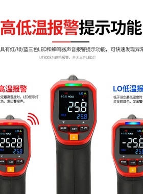 优利德红外线测温仪油温水温测温枪高精度温度计工业用温度检测仪