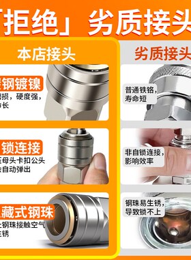 气管快速接头气泵空压机C式自锁气动工具公母快插吹尘枪配件