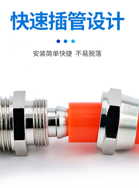 气管接头带螺纹8mm软管快拧直通高压铜气动配件大全PU管快速弯头