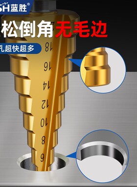 蓝胜锯齿宝塔钻头套装打孔钻孔器金属不锈钢阶梯钻木工扩孔器电钻