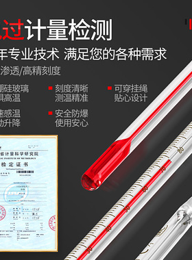 德国苏测水温测量计温度计测水温工业用水温计水银精准测量温度表